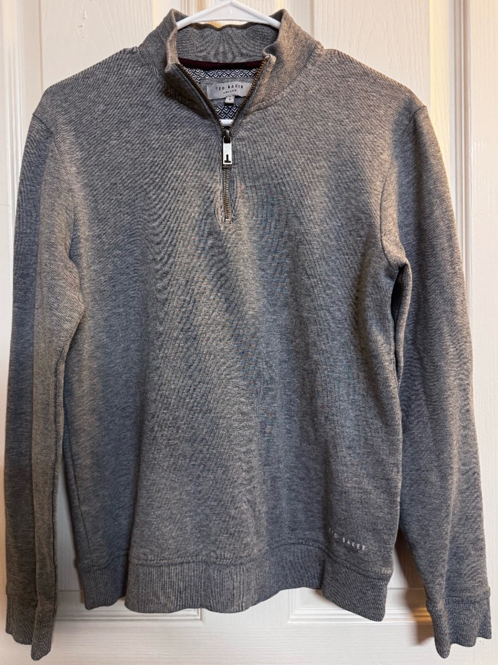 Ted Baker London Quarter Zip Pullover Sweater Gray Size 2